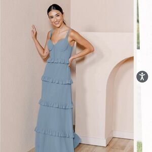 Revelry Sloan Chiffon Dress in French blue